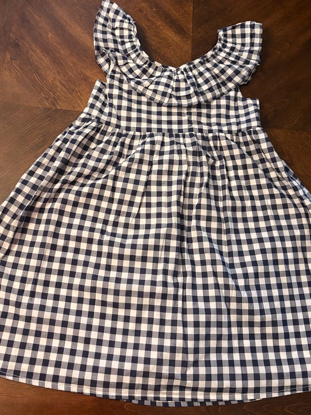 Janie & Jack Navy Checkered Size 8 Dress NWT